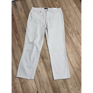 Free Assembly Women’s Denim Jeans Super High Rise Straight Size 14 Raw Hem